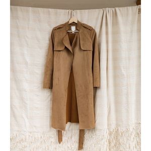 H&M brown suede trench coat